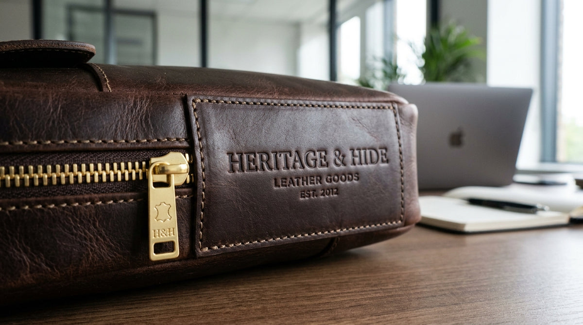 HeritageAndHide Leather Briefcase – 15-inch Laptop Messenger Bag for Men