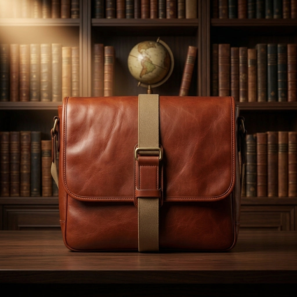 Heritage Brown Leather Satchel – Everyday Laptop & Document Messenger Bag