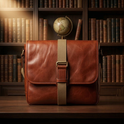 Heritage Brown Leather Satchel – Everyday Laptop & Document Messenger Bag