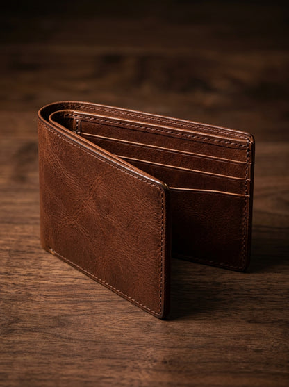 Genuine Sheep Leather Bifold Wallet | Premium Men's Leather Wallet