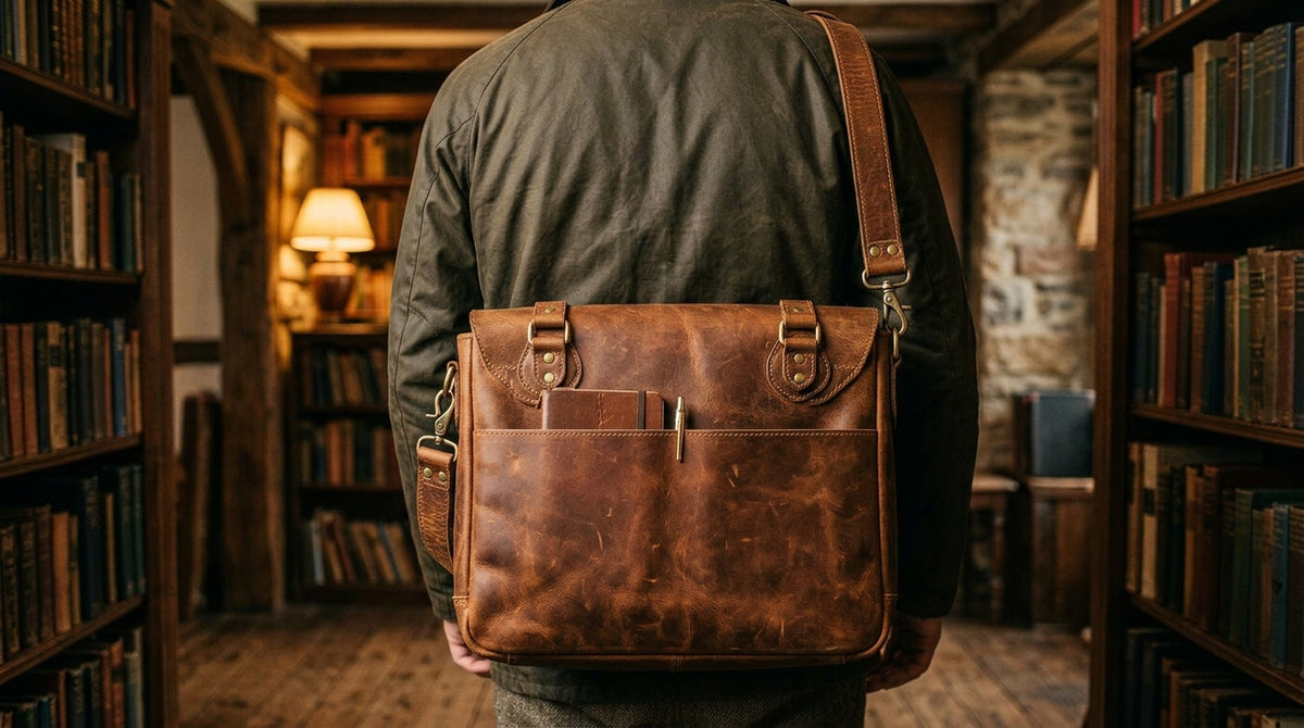 Vintage Sheepskin Leather Messenger Bag – Handcrafted Crossbody Satchel for Men & Women