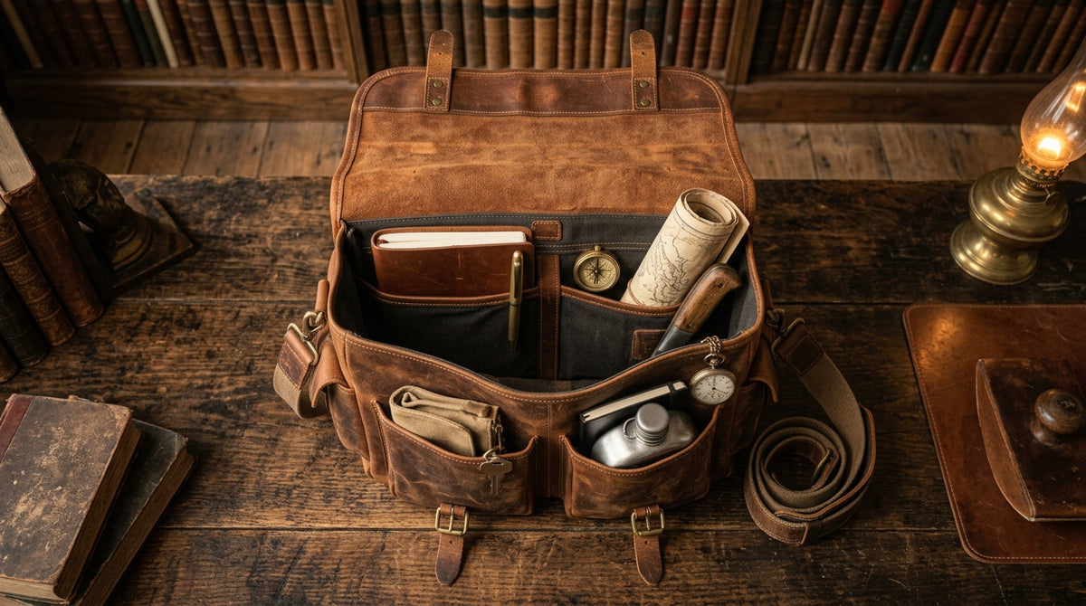 Vintage Sheepskin Leather Messenger Bag – Handcrafted Crossbody Satchel for Men & Women