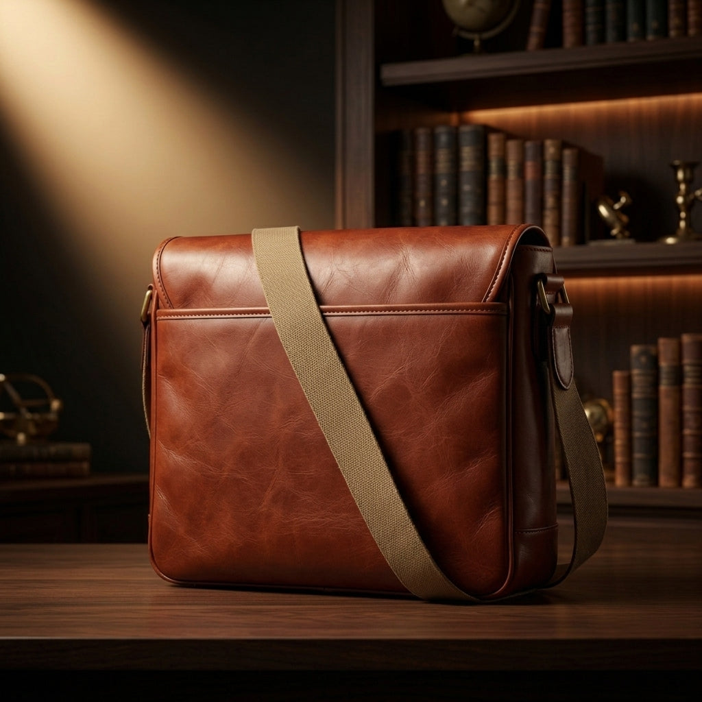 Heritage Brown Leather Satchel – Everyday Laptop & Document Messenger Bag