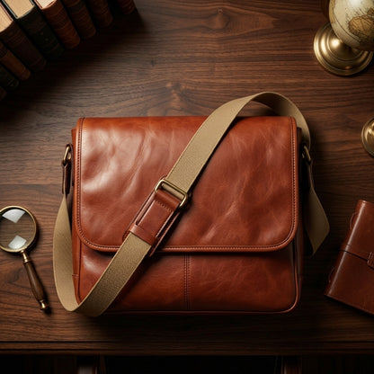 Heritage Brown Leather Satchel – Everyday Laptop & Document Messenger Bag