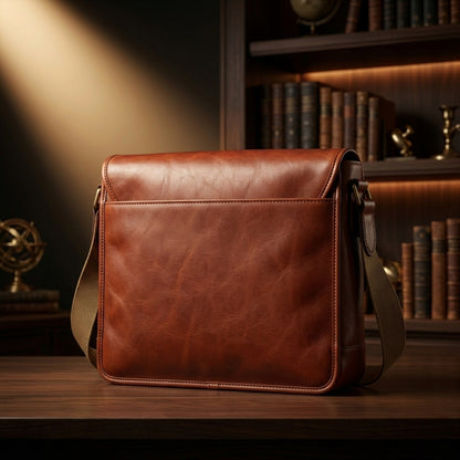 Heritage Brown Leather Satchel – Everyday Laptop & Document Messenger Bag