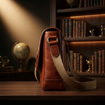 Heritage Brown Leather Satchel – Everyday Laptop & Document Messenger Bag