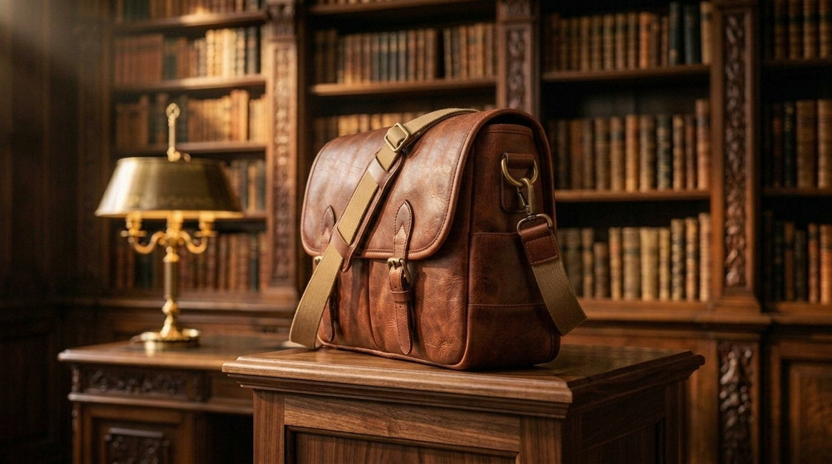 Vintage Leather Messenger Bag for Men – Premium Crossbody Satchel