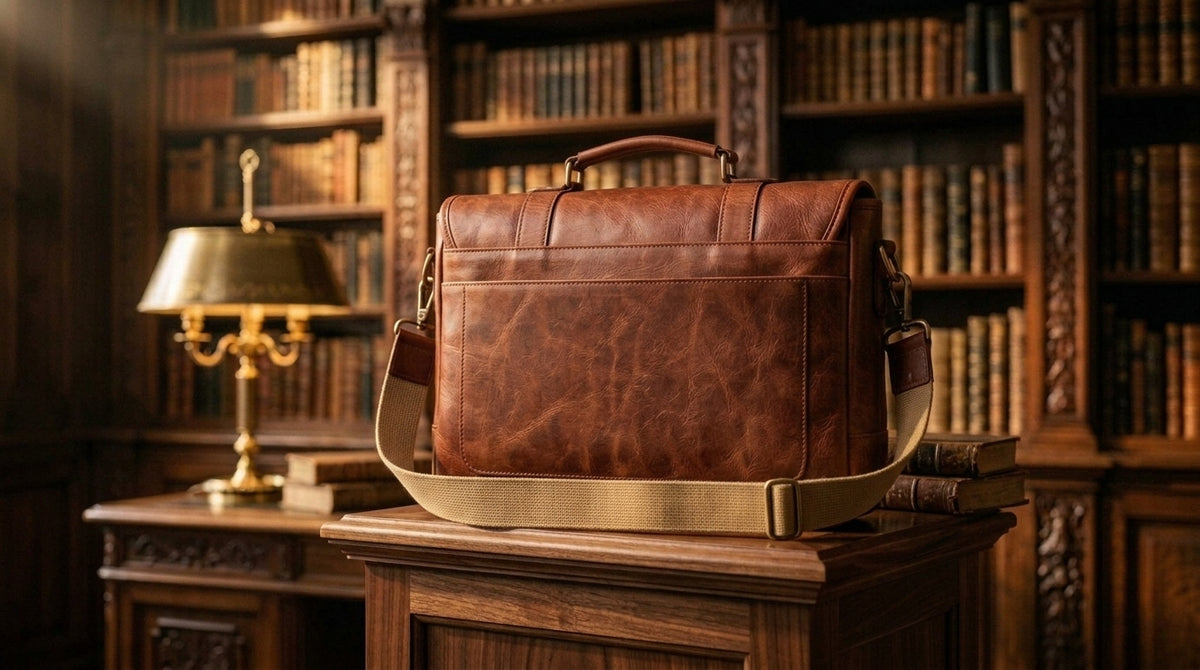 Vintage Leather Messenger Bag for Men – Premium Crossbody Satchel