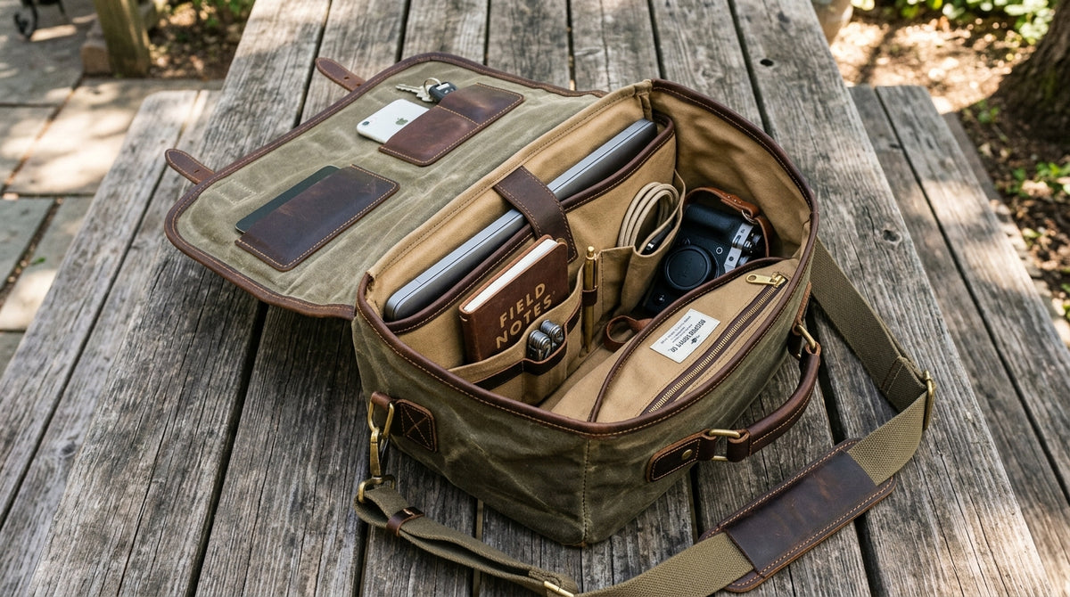 Vintage Canvas & Leather Messenger Bag – Heritage Travel Shoulder Bag