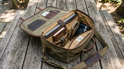 Vintage Canvas & Leather Messenger Bag – Heritage Travel Shoulder Bag