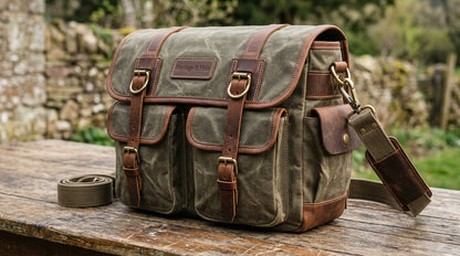 Vintage Canvas & Leather Messenger Bag – Heritage Travel Shoulder Bag
