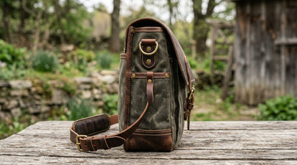 Vintage Canvas & Leather Messenger Bag – Heritage Travel Shoulder Bag
