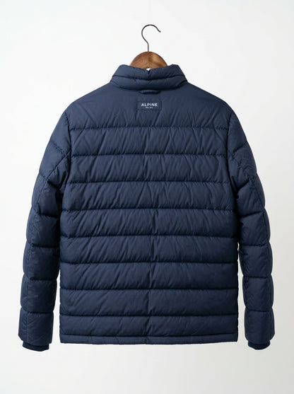 Heritage & Hide Men's Puffer Jacket – Insulated Navy Blue Down Winter Coat