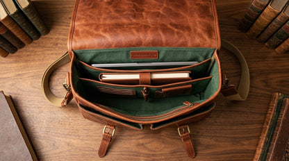 Vintage Leather Messenger Bag for Men – Premium Crossbody Satchel