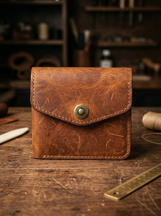 Premium Vintage Leather Wallet | Handmade-Style Men's Bifold Wallet